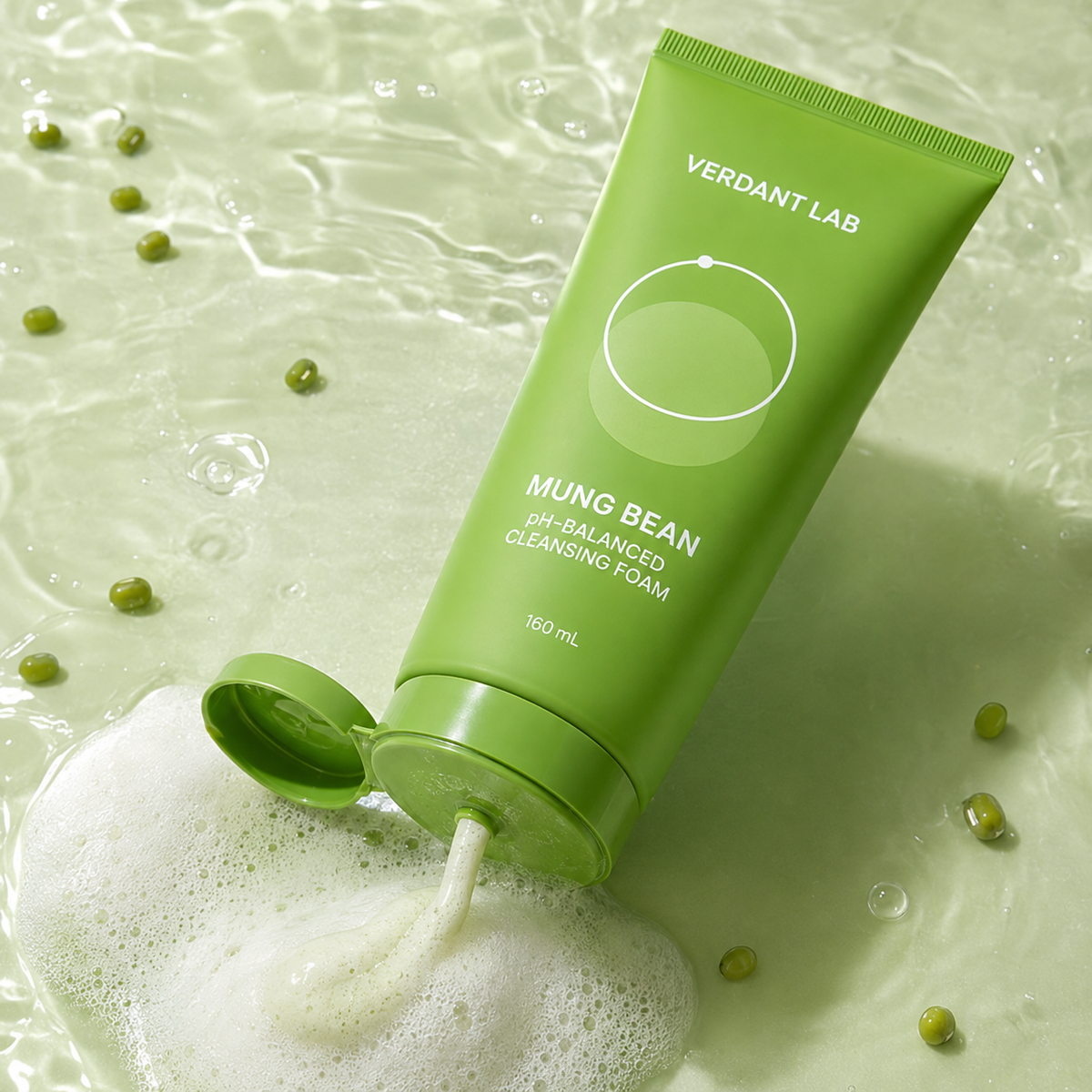 Private Label Mung Bean pH-Balanced Gentle Cleansing Foam 160mL-3